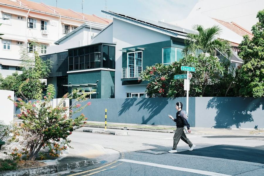 Semi-detached house in a mature Singapore estate